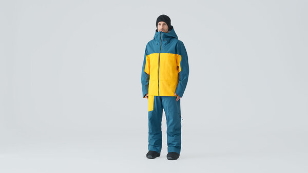 Skyline Fuse Guide 3-Layer Shell Jacket - Blue Steel/Mango