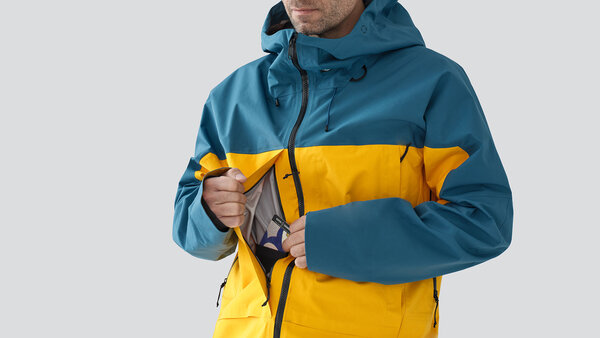 Skyline Fuse Guide 3-Layer Shell Jacket - Blue Steel/Mango