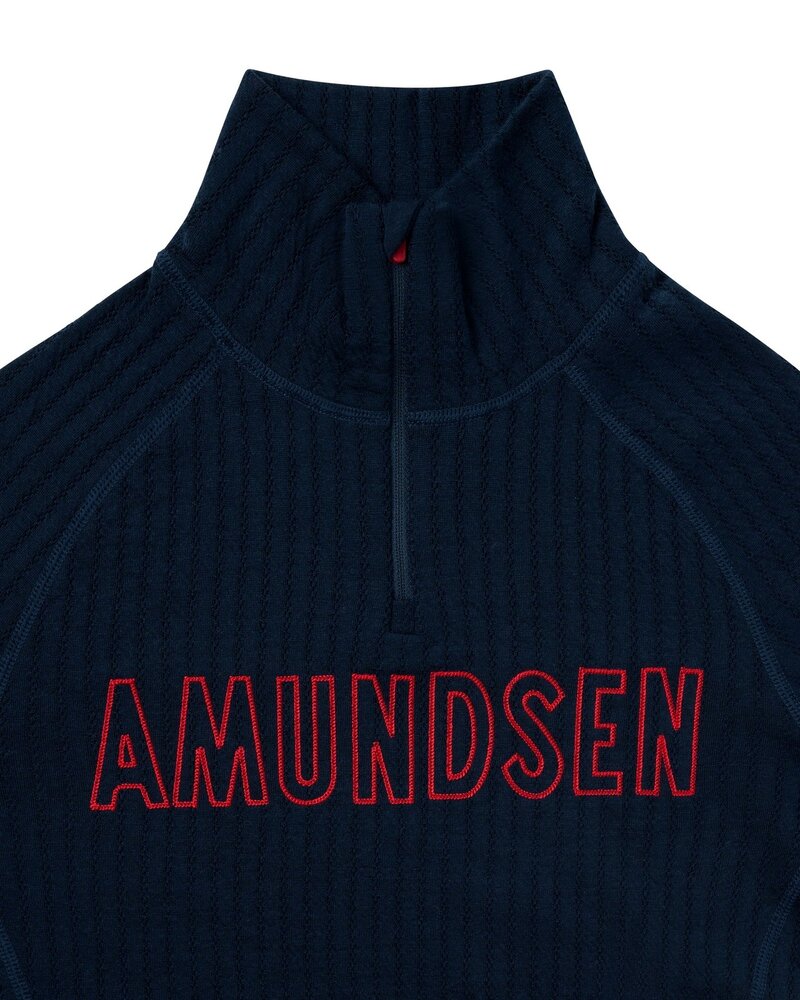Amundsen Hero’s Hide Half Zip - Faded Navy Logo