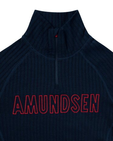 Amundsen Hero’s Hide Half Zip - Faded Navy Logo