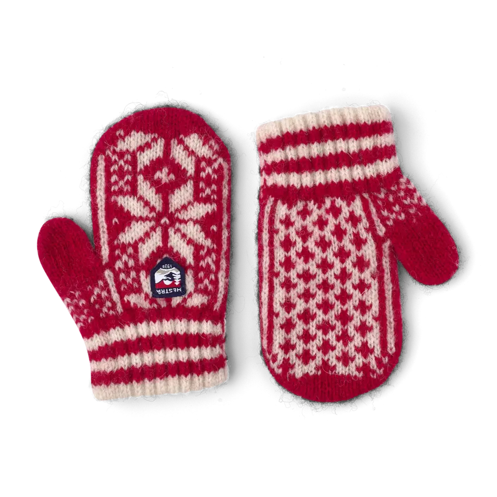 Hestra Kids' Nordic - mitt - Red/Offwhite