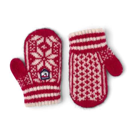 Hestra Kids' Nordic - mitt - Red/Offwhite