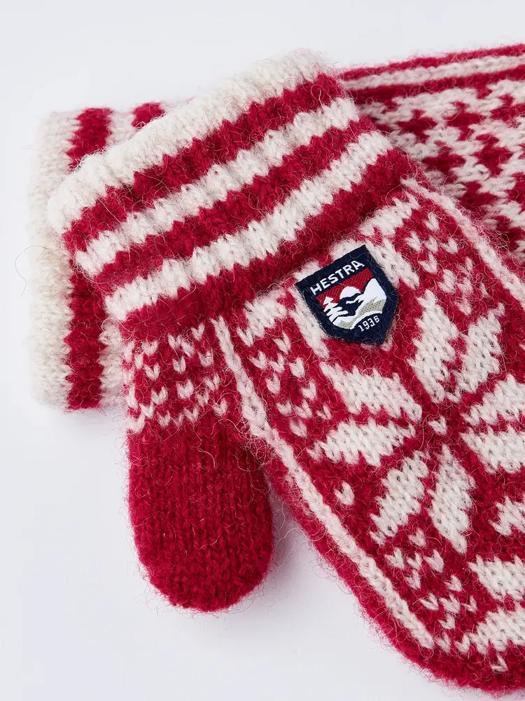 Hestra Kids' Nordic - mitt - Red/Offwhite