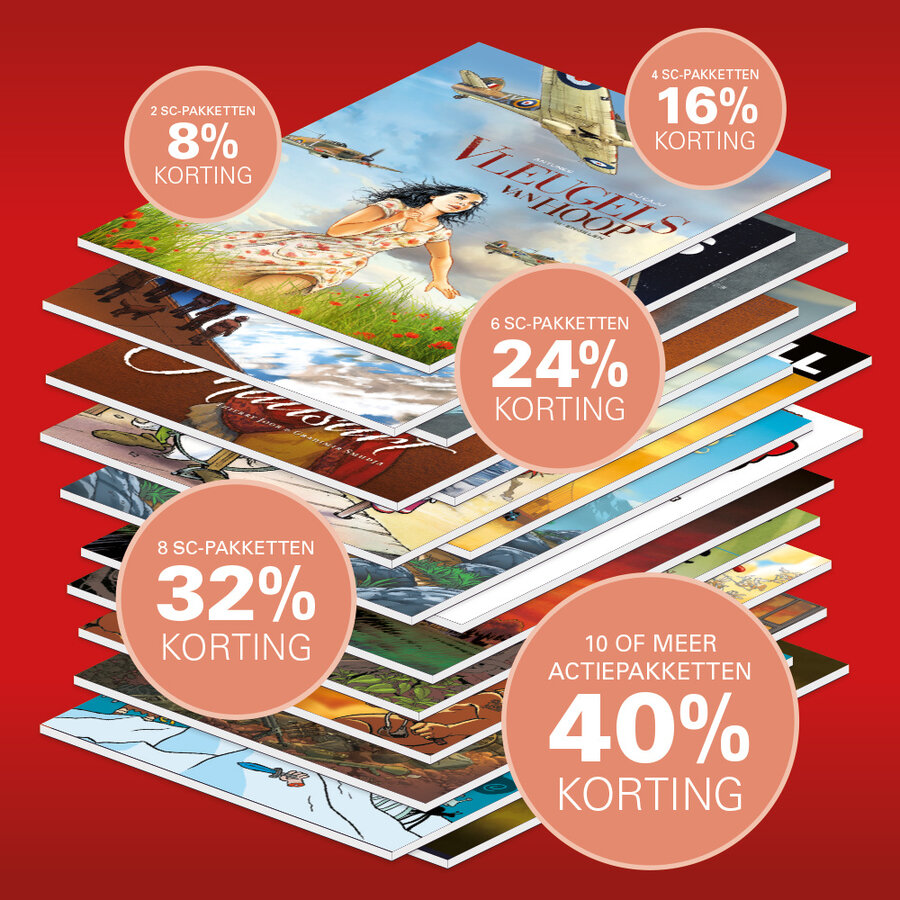 Softcover stapelkorting actie