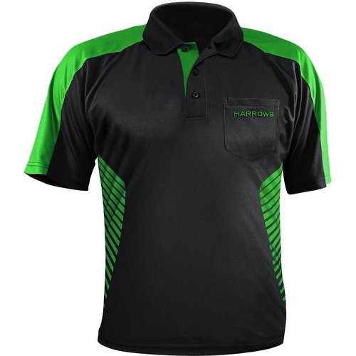 Harrows Chemise de Fléchettes Harrows Vivid Black & Green