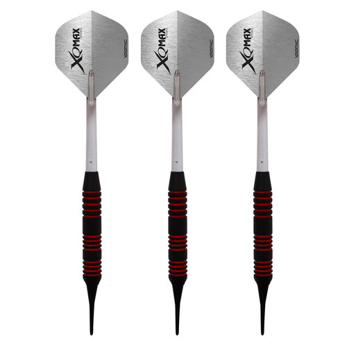 XQMax Darts XQMax Rubberised jeu de fléchettes Soft Tip - Fléchettes pointe Plastique