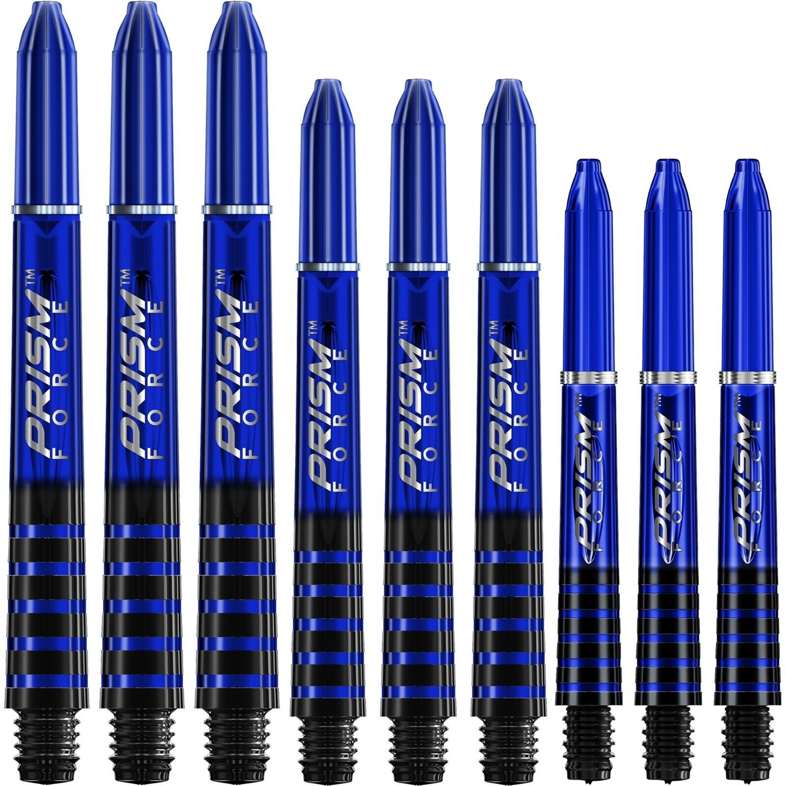 Tiges De Fléchettes Winmau Prism Force - Longueur Intermédiaire 41 Mm, Polycarbonate Extra Solide, Couleur Bleu