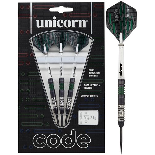 Unicorn Unicorn Code 80% Black Green - Fléchettes pointe Acier