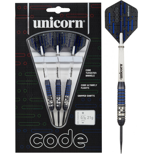Unicorn Unicorn Code 80% Black Blue - Fléchettes pointe Acier