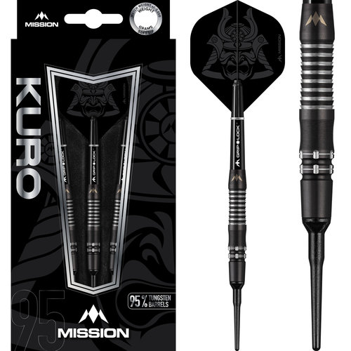 Mission Mission Kuro Black M2 95% Soft Tip - Fléchettes pointe Plastique