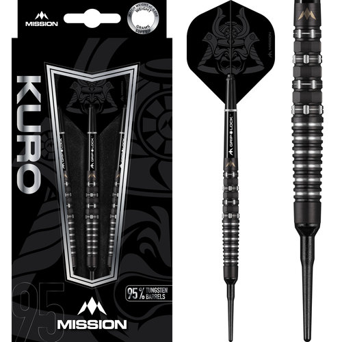 Mission Mission Kuro Black M3 95% Soft Tip - Fléchettes pointe Plastique