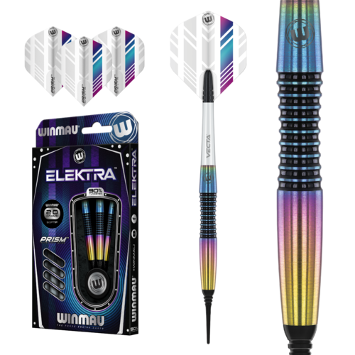 Winmau Winmau Elektra 90% Soft Tip - Fléchettes pointe Plastique