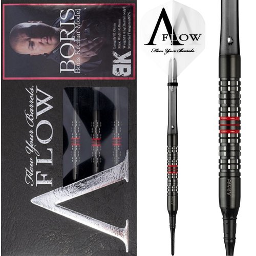 Dynasty Dynasty A-FLOW Black Line Boris Krcmar Red 95% Soft Tip - Fléchettes pointe Plastique