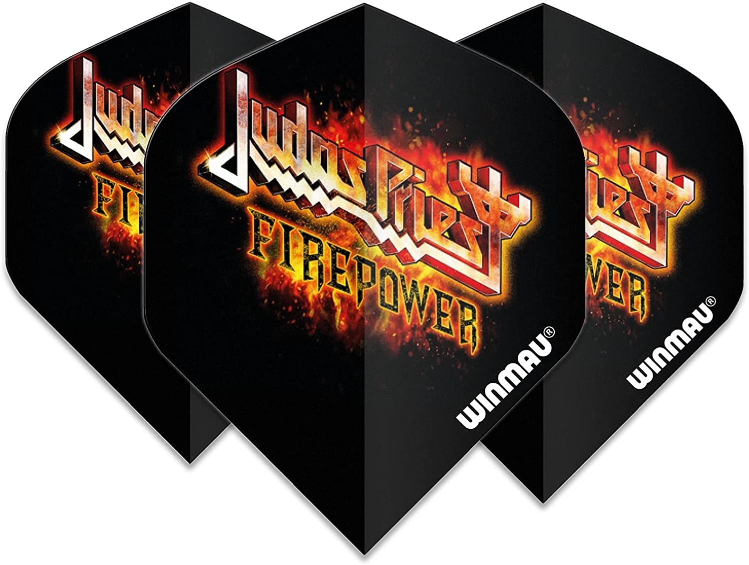 WINMAU Voli Freccette Rhino Extra Spessi 100 Micron - Judas Priest Rock Legends Blade, Set Da 3 - 4