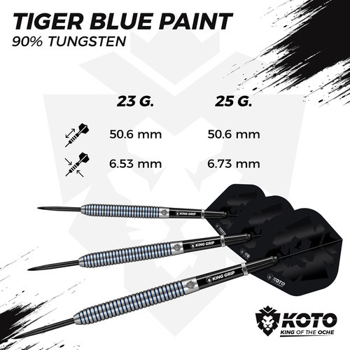 KOTO KOTO Tiger Blue Paint 90% - Fléchettes pointe Acier