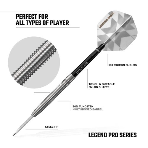 Legend Darts Legend Darts Pro Series V6 90% - Fléchettes pointe Acier
