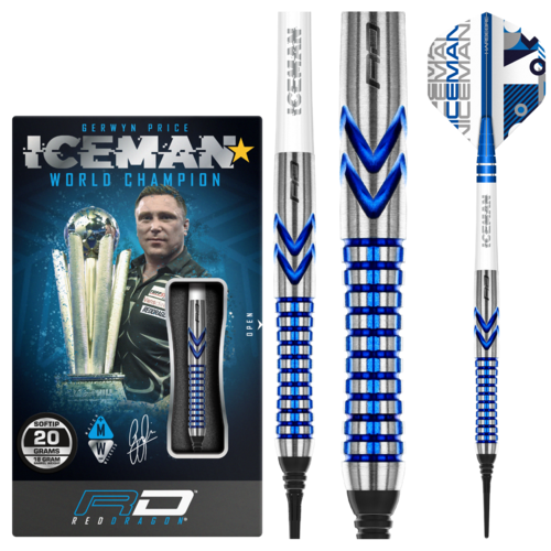 Red Dragon Red Dragon Gerwyn Price Iceman Contour 90% Soft Tip - Fléchettes pointe Plastique