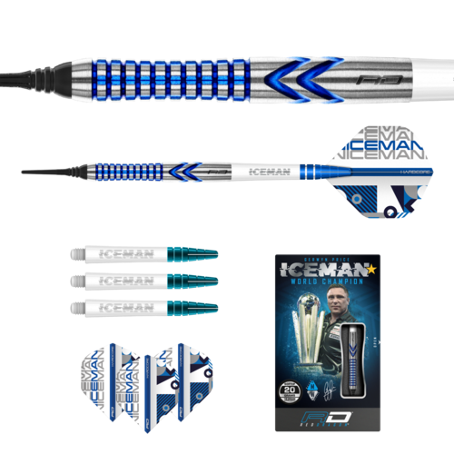 Red Dragon Red Dragon Gerwyn Price Iceman Contour 90% Soft Tip - Fléchettes pointe Plastique