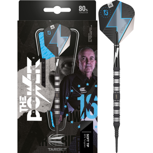 Target Phil Taylor Power Series Black 80% SP Soft Tip - Fléchettes pointe Plastique