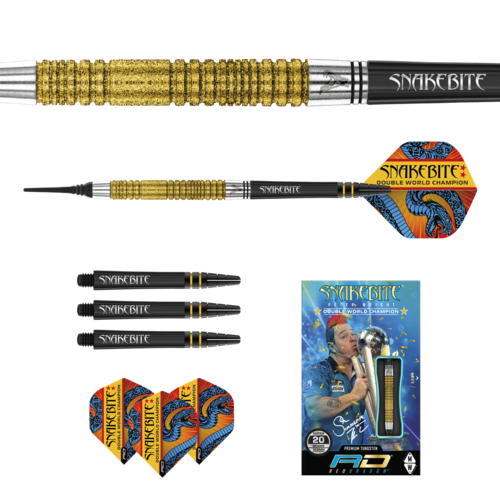 Red Dragon Red Dragon Peter Wright Double World Champion SE Gold 85% Soft Tip - Fléchettes pointe Plastique