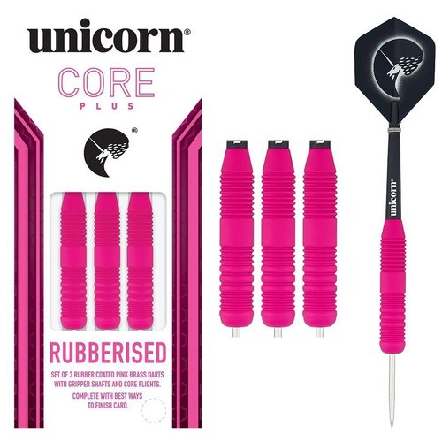 Unicorn Unicorn Core Plus Rubberised Pink - Fléchettes pointe Acier