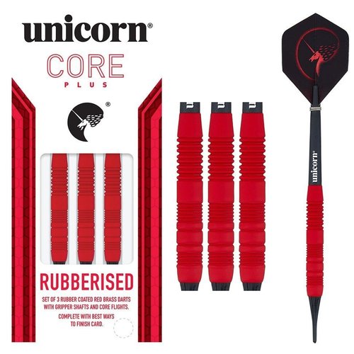 Unicorn Unicorn Core Plus Rubberised Red Soft Tip - Fléchettes pointe Plastique