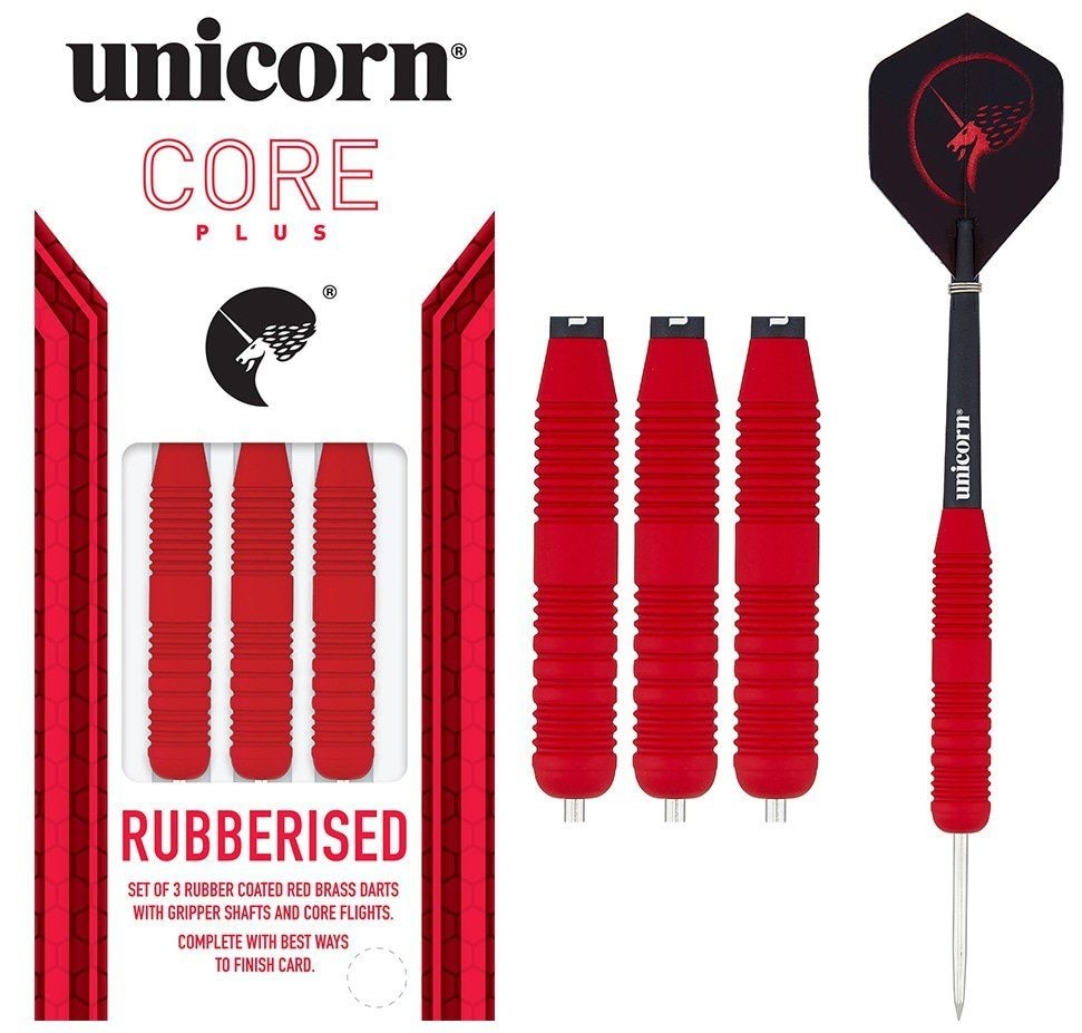Unicorn Core Plus Rubberised Red Fléchettes pointe Acier