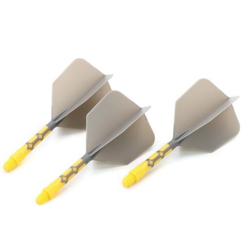 CUESOUL Ailette Cuesoul - ROST T19 Integrated Dart Flights - Big Wing - Grey Yellow