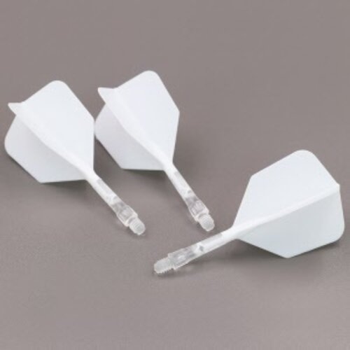 CUESOUL Ailette Cuesoul - ROST T19 Integrated Dart Flights - Big Wing - White Clear