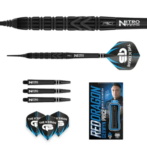 Red Dragon Red Dragon Gerwyn Price Back to Black 90% Soft Tip - Fléchettes pointe Plastique