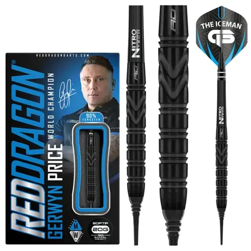 Red Dragon Red Dragon Gerwyn Price Back to Black 90% Soft Tip - Fléchettes pointe Plastique