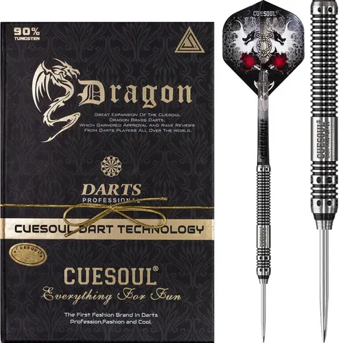 CUESOUL Cuesoul Dragon Black 90% - Fléchettes pointe Acier