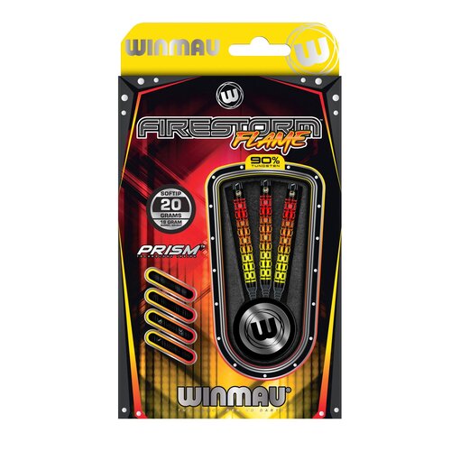 Winmau Winmau Firestorm Flame Straight 90% Soft Tip - Fléchettes pointe Plastique