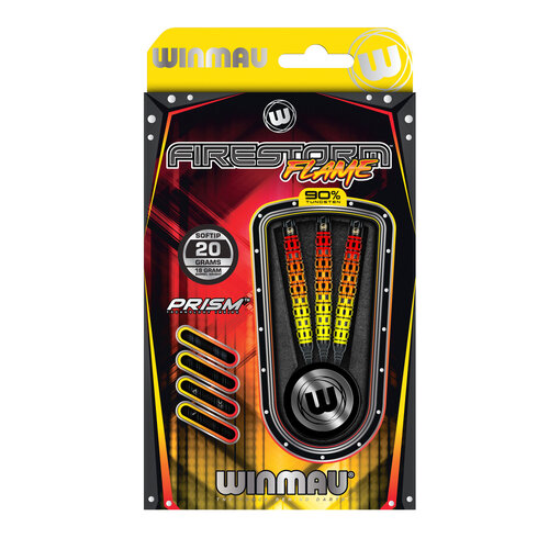 Winmau Winmau Firestorm Flame Torpedo 90% Soft Tip - Fléchettes pointe Plastique