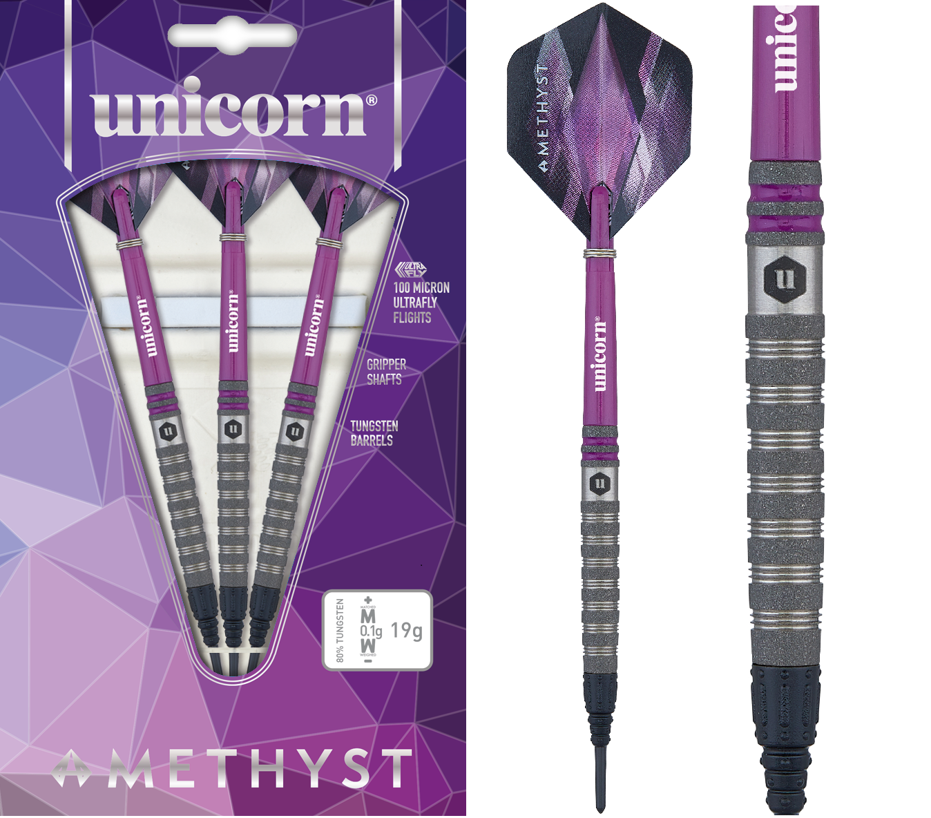 Unicorn Amethyst 4 80% Soft Tip - Fléchettes pointe Plastique
