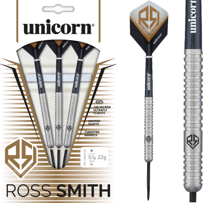 Jeu De Fléchettes Acier Unicorn Tungstène Naturel - Poids Au Choix 20g à 27g, Qualité Pro