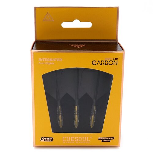 CUESOUL Ailette Cuesoul ROST T19 Integrated Dart Flights Big Standard Wing Carbon Black Yellow