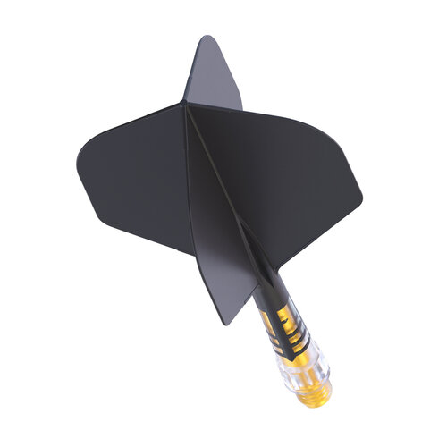 CUESOUL Ailette Cuesoul ROST T19 Integrated Dart Flights Small Standard Wing Carbon Black Yellow