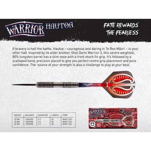 Shot Shot! Warrior Hautoa 80% - Fléchettes pointe Acier