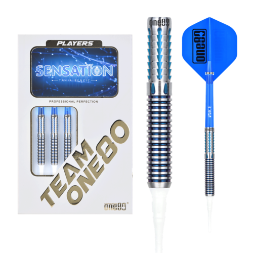 ONE80 ONE80 Tanja Bencic Sensation Light Blue 90% Soft Tip - Fléchettes pointe Plastique