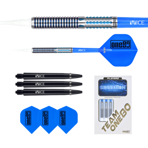 ONE80 ONE80 Tanja Bencic Sensation Light Blue 90% Soft Tip - Fléchettes pointe Plastique