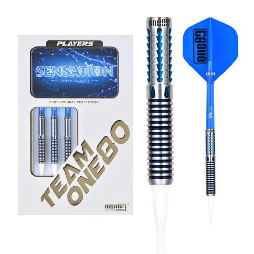 ONE80 ONE80 Tanja Bencic Sensation Blue 90% Soft Tip - Fléchettes pointe Plastique