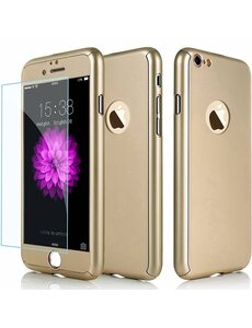 Merkloos Full Body Slim Fit 360 graden Lichtgewicht harde beschermende huid hoesje Case voor iPhone 7 Plus 5.5 inch Champagne Goud