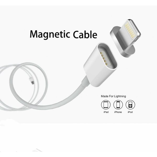 Merkloos Magnetisch 1 meter data oplader en Lightning kabel voor iPhone 7 / 7 Plus / iPhone 6 / 6 Plus / 6S / 6S Plus / iPhone 5 / iPhone 5C / iPhone 5S / iPad Series sliver