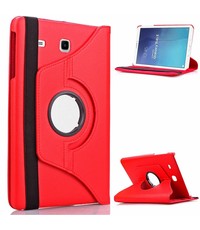 Merkloos Samsung Galaxy Tab E 9.6 inch SM - T560 / T561 Tablet Case met 360° draaistand cover hoesje - Rood