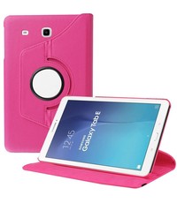 Merkloos Samsung Galaxy Tab E 9.6 inch SM - T560 / T561 Tablet Case met 360° draaistand cover hoesje - Pink