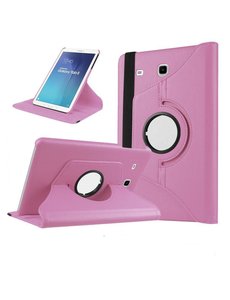 Merkloos Samsung Galaxy Tab A 9,7 inch SM-T550 Tablet Case met 360 draaistand cover hoesje - Licht Roze