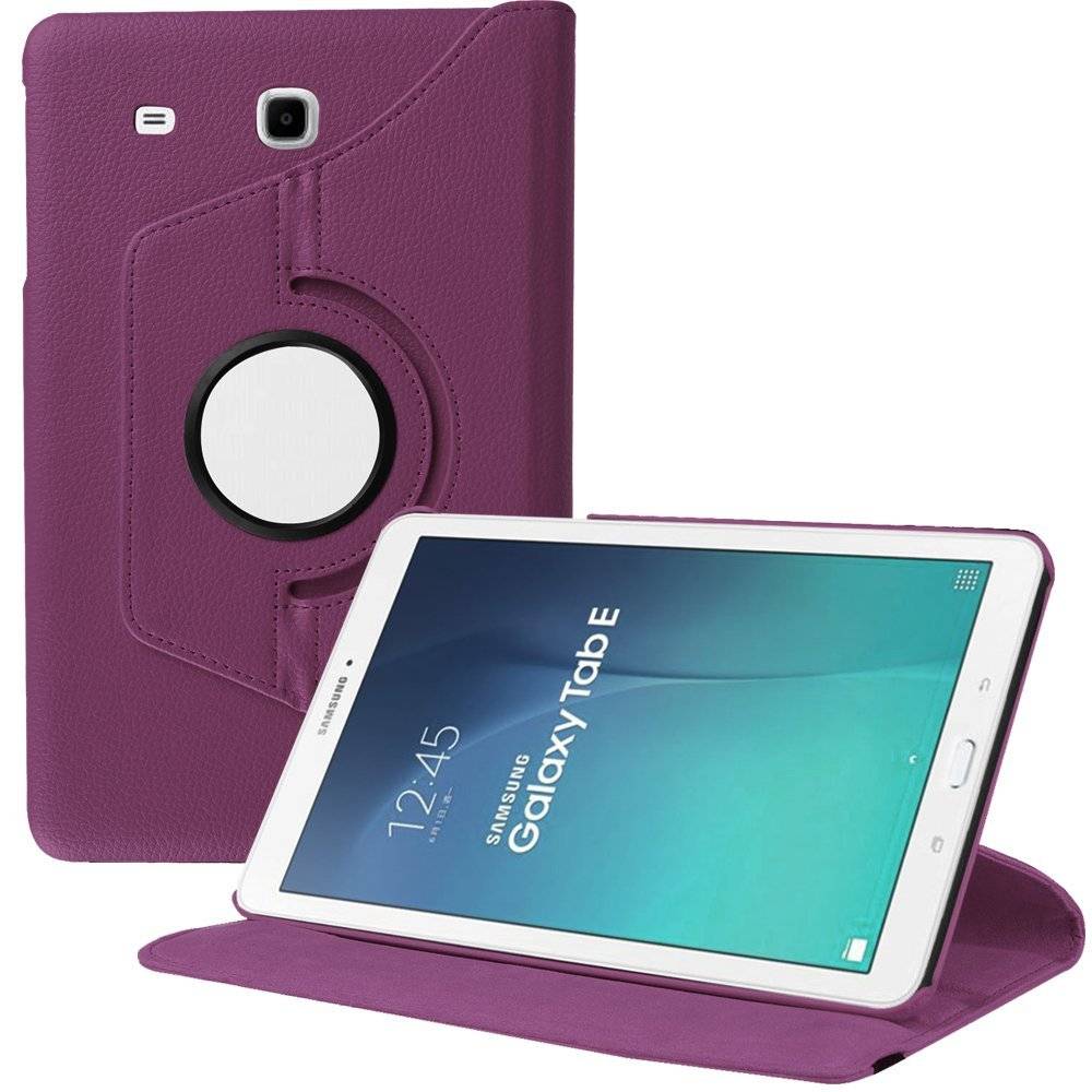 nauwelijks Dicteren titel Samsung Galaxy Tab E 9.6 inch SM - T560 / T561 Tablet Case met 360°  draaistand cover hoesje - Paars - Phonecompleet.nl