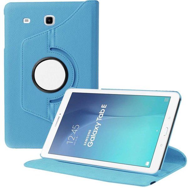 Merkloos Samsung Galaxy Tab E 9.6 inch SM - T560 / T561 Tablet Case met 360° draaistand cover hoesje - Blauw