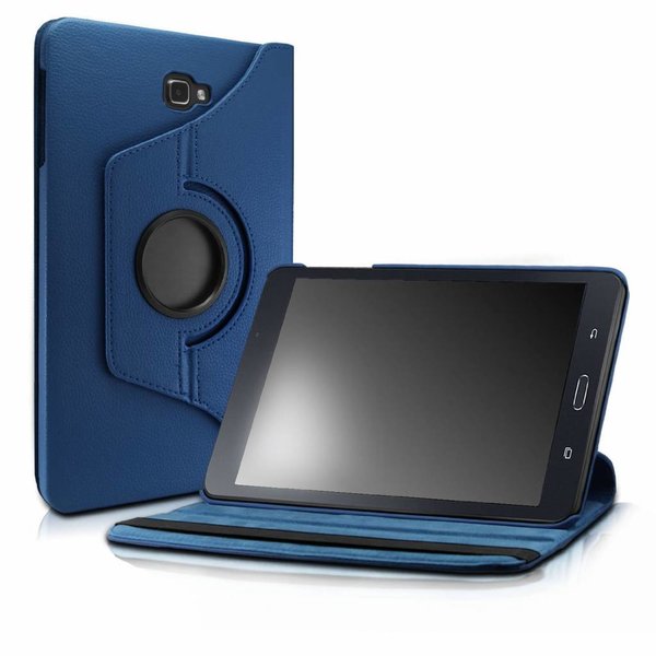 Merkloos - Samsung Galaxy Tab A 10,1 SM T580 / T585 Tablet Case met 360° draaistand cover hoesje - Donker Blauw